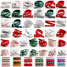 Printed Christmas Ribbon Presents Tying Card Crafts 5 Metre Reel 8 Meter Card