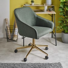 Arvor Green Linen effect Office chair (H)945mm (W)620mm (D)640mm