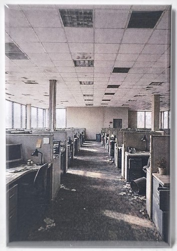 Abandoned office cubicles - abandoned,