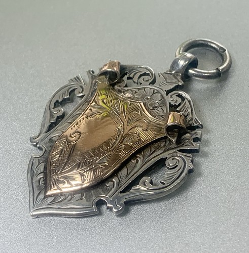 Sterling silver fob - silver, gold