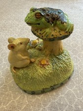 VTG Signed TOAD & MOUSE Pottery BASIL MATTHEWS England, 3” Tall, RESTORED - READ