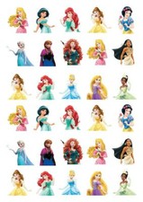 30 Disney Princess Stand up Cupcake Cake Toppers Edible Rice Wafer Paper
