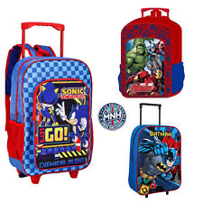 Disney Marvel Boys Girls Kids Luggage Trolley Backpack Character Suitcase Bags