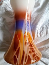 Large Vintage Zwiesel Glass  Vase  Amazing Colours