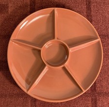 Poole Pottery Red Indian & Magnolia Sectional Serving Dish 8.5"