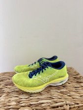 MIZUNI Enezy Sneakers Women Yellow Lime Navy Wave Rider 26 Trainers Size UK 6