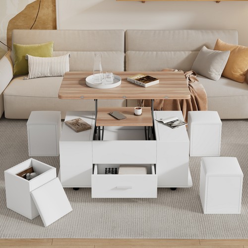 White coffee table lift top - white,