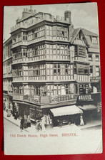 Unposted Vintage JB & SC Postcard - Old Dutch House, High Street, Bristol #25