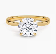 IGI Certified - 1.00 ct Labgrown D/VS Round Diamond  Engagement Ring,yellow Gold