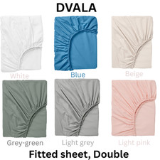 Ikea DVALA Fitted Sheet Double Soft Breathable Available in Multiple Colours