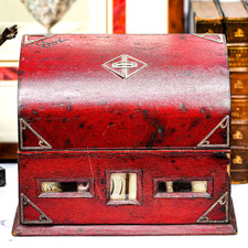Unusual Red Leather Antique