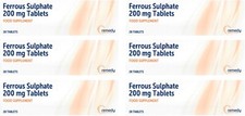 6 x FERROUS SULPHATE 200mg