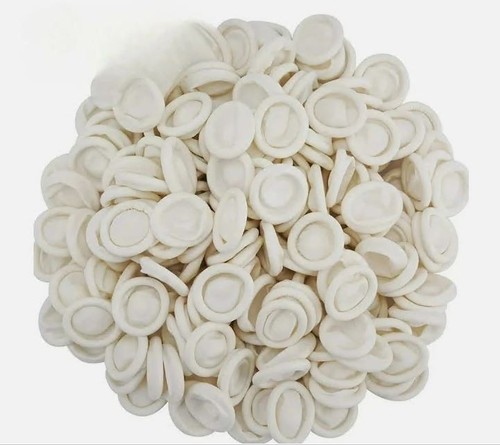 100pcs white latex finger cots - white,