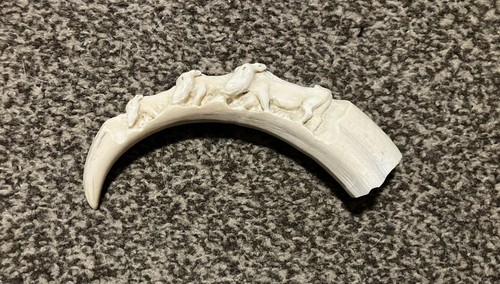 Carved boar tusk similar - tusk,