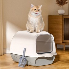 Fully Enclosed Anti-Splashing Cat Litter Box Extra Large Hooded Cat Litter Trays