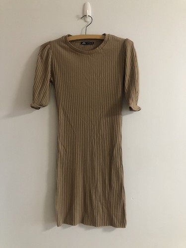 Zara beige nude autumn dress - zara, beige/nude