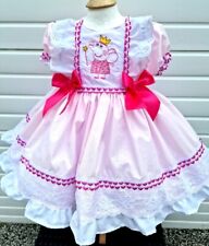 Dream baby girls 0-8 years Peppa  pink puffy  traditional lined netted dress