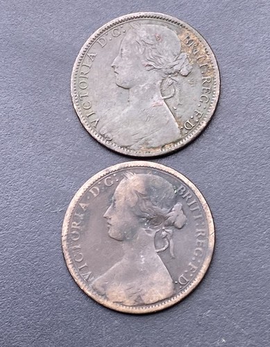 1866 1867 victoria pennies - 1866,