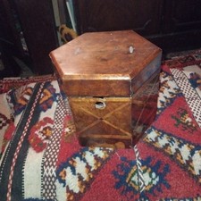 Antique Wooden Inlaid Concertina Box