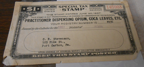 Special tax stamp - special, retail