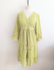Boho Lace Midi Dress Size L UK