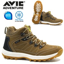 MENS HIKING FUR BOOTS WALKING ANKLE WINTER TRAIL TREKKING TRAINERS SHOES SIZE   