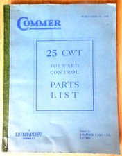 COMMER 25 CWT FORWARD CONTROL PARTS LIST March 1948. 71pp.
