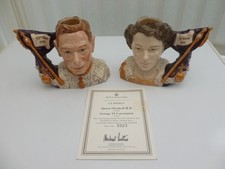 Royal Doulton Queen Elizabeth 11 D1768 & George V1 Coronation D1767 Jugs LTD ED
