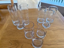 Clear glass cylinder vases - 9,