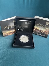 UK 2015 BATTLE OF WATERLOO £5 PIEDFORT SILVER PROOF CROWN - boxed/coa/outer