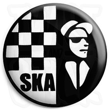 2-Tone SKA - 25mm Rude Boy, Ska & Mod Button Badge with Fridge Magnet Option