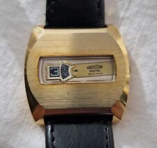 Lovely Scarce 1970s Mentor Digital Jump Hour Manual Wind Swiss Watch! Working