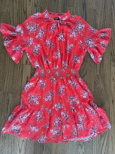 Fate bright red ruffle dress - bright,