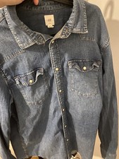H&M Denim Shirt L Mens Long