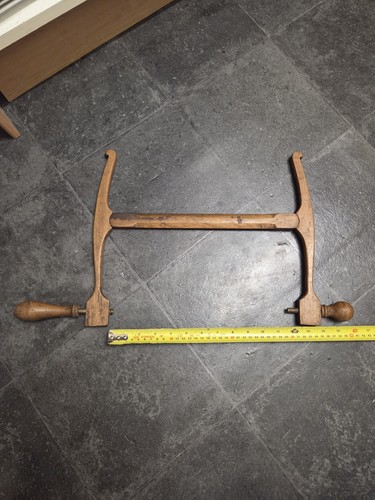 Vintage wooden frame saw - wooden,
