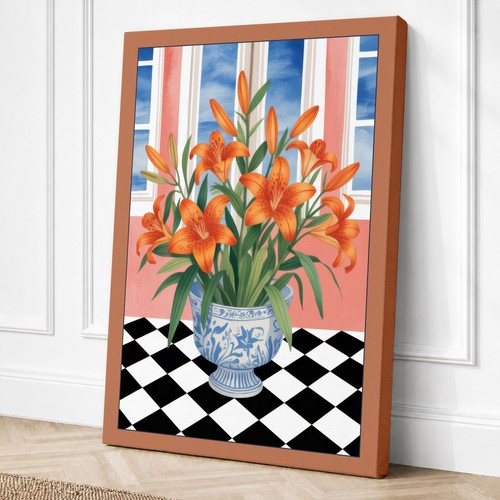 Lilies ceramic minimalist - ceramic,