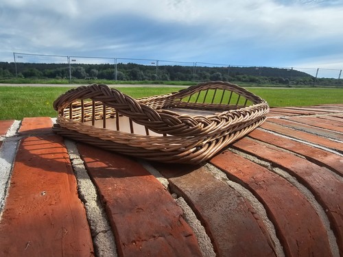 Wicker serving tray handwoven - wicker,