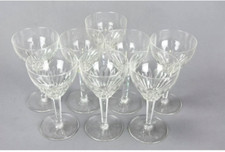 ANTIQUE SET OF 9 STUART CRYSTAL ENGLAND CLARIDGE WINE GLASSES Beautiful!