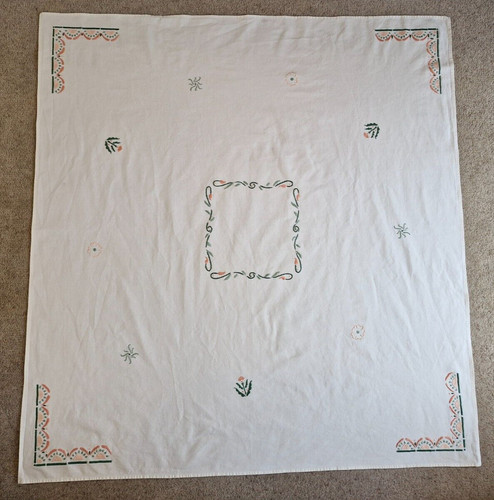 Hand embroidered cream - , table