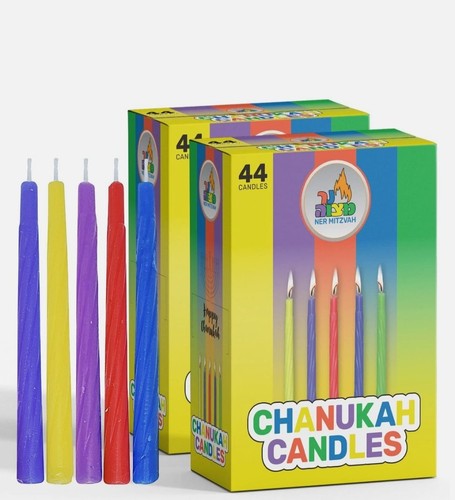Multicoloured candles chanukah - multicoloured,