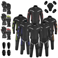 Motorcycle Waterproof Suit Motorbike Bike Trouser Jacket with Gloves Armoured CE