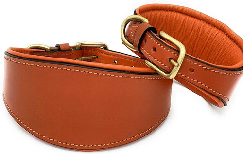 Leather whippet dog collar - leather,