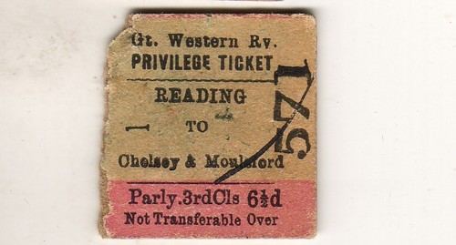 Railway ticket gwr - gwr, parl'y