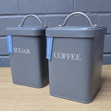 Garden Trading Original Charcoal Coffee & Sugar Tin - new without box