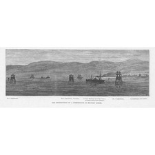 IRELAND Destruction of a Lighthouse in Belfast Lough - Antique Print 1892