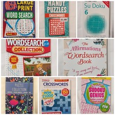 Bumper Bundle of 8 Mixed Puzzle Books *Unused* - Wordsearch, Crossword, Sudoku