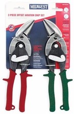 MIDWEST Right & Left Cut Offset Aviation Sheet Metal Snips/Shears Set, P6510C