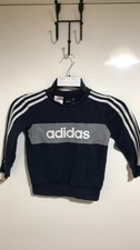 Adidas Kids Navy Blue Sweatshirt Jumper – 3-Stripes Crew Neck Top Size M