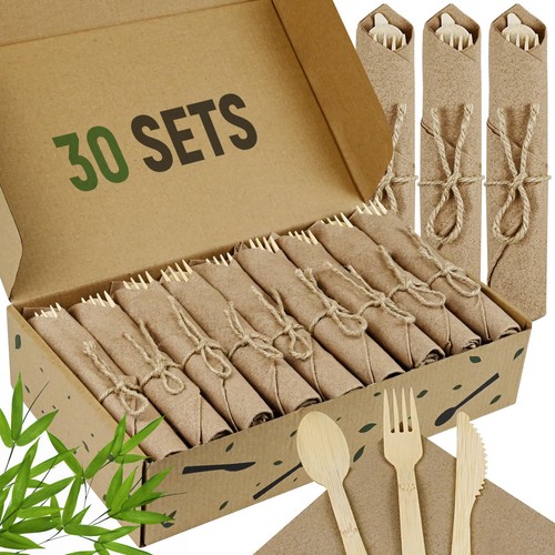 Pre rolled napkin and bamboo - rolled,