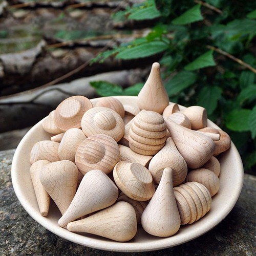 24pcs natural wood mini - natural,